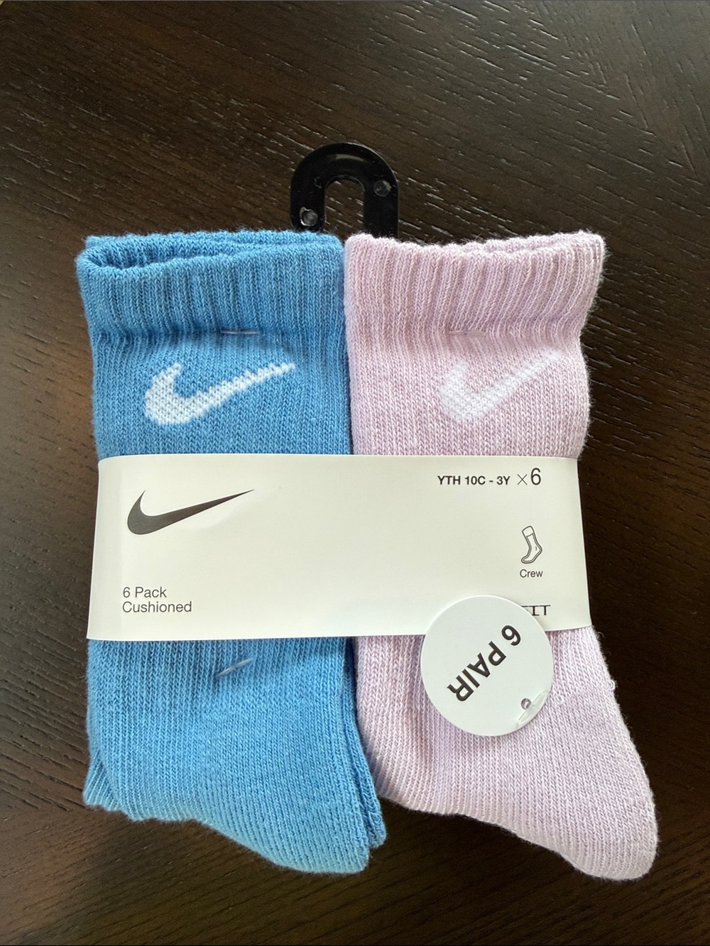 Nike Cushioned Crew Socks - Blue & Pink